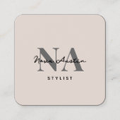 モノグラムリュックストレンディー美学赤面ピンクQRコード スクエア名刺 (正面)