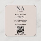 モノグラムリュックストレンディー美学赤面ピンクQRコード スクエア名刺 (裏面)