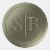 モノグラムリリーグリーンワックスシール結婚式用シール ラウンドシール (正面)