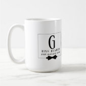 モノグラムリングや輪ベアラ白黒ボウタイグロムスマン コーヒーマグカップ (左)