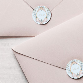 モノグラムリージェンシークレストエレガントブルー ラウンドシール