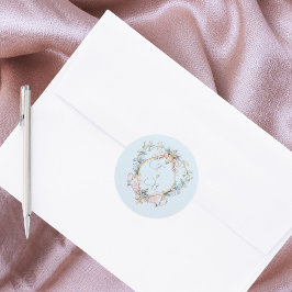 モノグラムリージェンシークレストブルーエレガント ラウンドシール