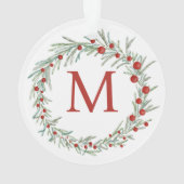 モノグラムリースクリスマスオーナメント オーナメント (裏面)