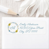 モノグラムリースクリスマス差出人住所ラベル ラベル (インサイチュ)