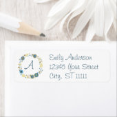 モノグラムリースクリスマス差出人住所ラベル ラベル (インサイチュ)