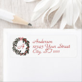 モノグラムリースクリスマス差出人住所ラベル ラベル (インサイチュ)