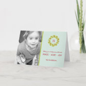 モノグラムリースクリスマス/ホリデーフォトカード シーズンカード (正面)