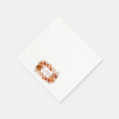 モノグラムリースクリームフローラテラコッタ結婚ズ スタンダードカクテルナプキン (角)