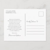 モノグラムリースクレストエレガントな結婚式ありがとう ポストカード (裏面)