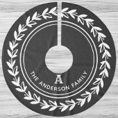 モノグラムリースストライプのグモダンレークリスマス ブラッシュドポリエステルツリースカート