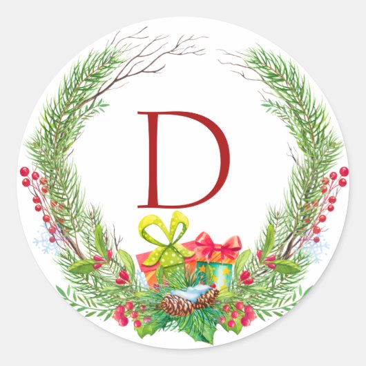 モノグラムリースデザイン ラウンドシール (正面)