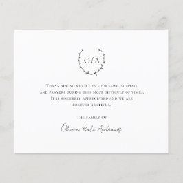 モノグラムリースバジェット葬儀サンキューカード