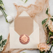 モノグラムリースバラ金ゴールドフェイクワックスシールステッカー ラウンドシール