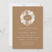 モノグラムリースパンパスグラスフローラトロピカル 招待状 (正面)