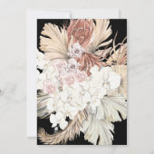 モノグラムリースパンパスグラスフローラトロピカル 招待状 (裏面)