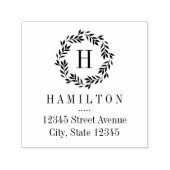 モノグラムリースパーソナライズされたゴムスタンプ セルフインキングスタンプ (デザイン)