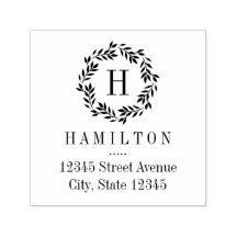 モノグラムリースパーソナライズされたゴムスタンプ