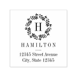 モノグラムリースパーソナライズされたゴムスタンプ セルフインキングスタンプ