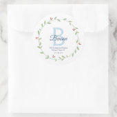 モノグラムリースパーソナライズされた差出人住所シール ラウンドシール (バッグ)