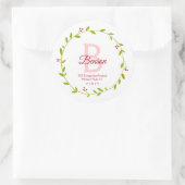 モノグラムリースパーソナライズされた差出人住所シール ラウンドシール (バッグ)