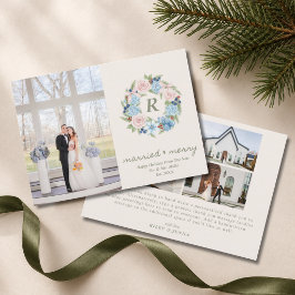 モノグラムリースフラワグランマリエンアル結婚式 シーズンカード