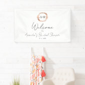 モノグラムリースブライダルシャワーウェルカムサインバナー 横断幕 (インサイチュ)