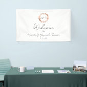 モノグラムリースブライダルシャワーウェルカムサインバナー 横断幕 (トレードショー)