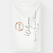 モノグラムリースブライダルシャワーウェルカムサインバナー 横断幕 (縦)