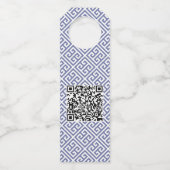 モノグラムリースブルーホワイトボウメリークリスマス ボトルネックタグ (裏面)