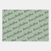 モノグラムリースメリークリスマスホリデー ラッピングペーパーシート (正面3)