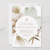 モノグラムリースワンフォト卒業パーティー 招待状 (正面)