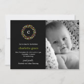 モノグラムリース冬の出産発表 シーズンカード (正面)