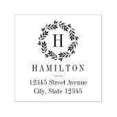 モノグラムリース差出人住所自己インキングスタンプ セルフインキングスタンプ (デザイン)