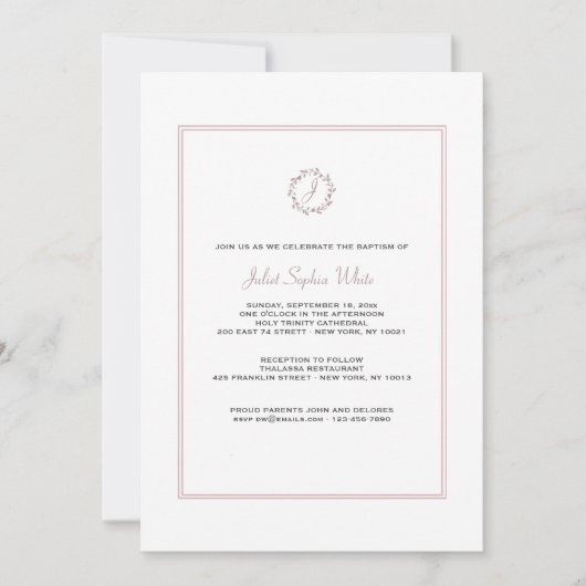 モノグラムリース招待状 招待状 (正面)