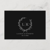 モノグラムリース白黒結婚詳細 エンクロージャーカード (裏面)