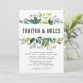 モノグラムリース結婚の葉 招待状 (スタンド正面)