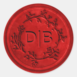 モノグラムリース結婚ワックスシール ラウンドシール