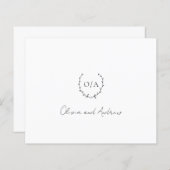 モノグラムリース結婚予算サンキューカード (正面/裏面)