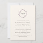 モノグラムリース結婚式招待状 | プラム 招待状 (正面)