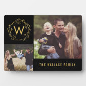 モノグラムリース編集可能カラーカスタムフォトフレーム フォトプラーク (正面)