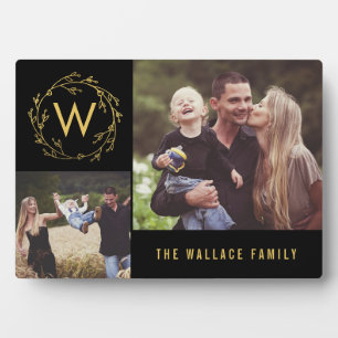 モノグラムリース編集可能カラーカスタムフォトフレーム フォトプラーク