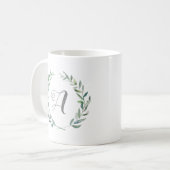 モノグラムリーフブランチマグ"A" コーヒーマグカップ (正面左)