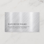 モノグラムルック付きプレミアムブラシ仕上げメタル 名刺 (裏面)