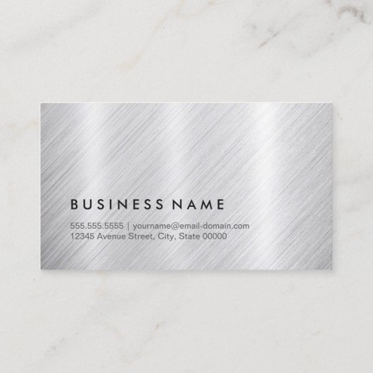 モノグラムルック付きプレミアムブラシ仕上げメタル 名刺 (裏面)