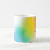 モノグラムレインボーカラーカラフル抽象芸術アート コーヒーマグカップ (中央)