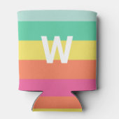 モノグラムレインボーシャーベットカラーブロッパーソナライズされたク 缶クーラー (裏面)