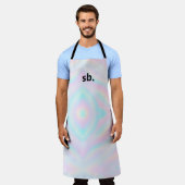 モノグラムレインボーパステルホログラム絞り染め エプロン (着用した状態)