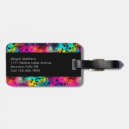 モノグラムレインボーヒョウ印刷 ラゲッジタグ (裏面横)