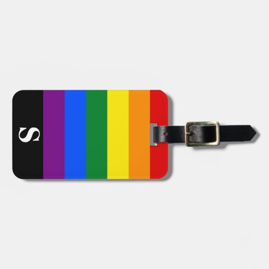 モノグラムレインボーレズビアンゲイバイセクシュアルトランスジェンダー ラゲッジタグ (正面横)