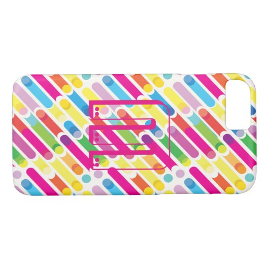 モノグラムレインボー対角線模様ポップ・アートの絵 Case-Mate iPhoneケース (裏面(横))